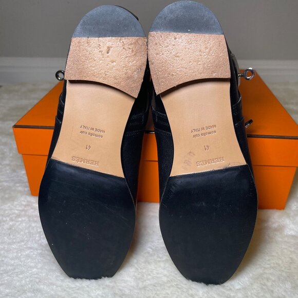 Hermes Neo Ankle Boot with Kelly Buckle in Noir Black Size 41 - Picture 10 of 12
